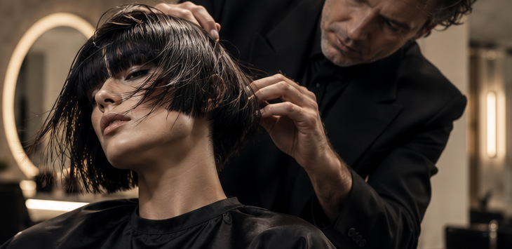 Refined contemporary salon interior